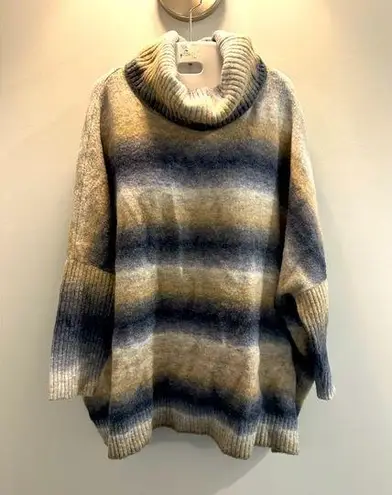 Loft  Wool Blend Cowl neck ombré sweater size XL