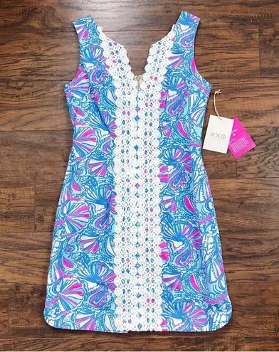 Lilly Pulitzer for Target • My Fans Sleeveless Split Neck Shift Mini Dress Pink Size 2