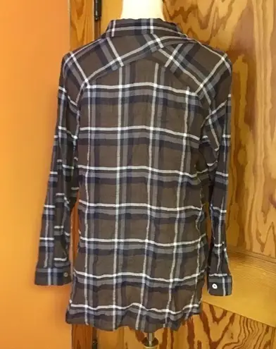Lovestitch earthy Plaid lightweight coverup shirt