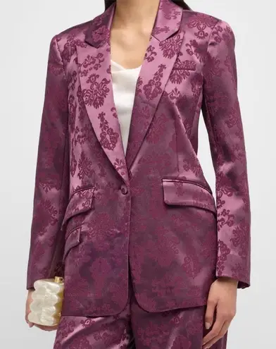Cinq a Sept Faye Floral Jacquard Blazer In Dark Fig 6 Purple