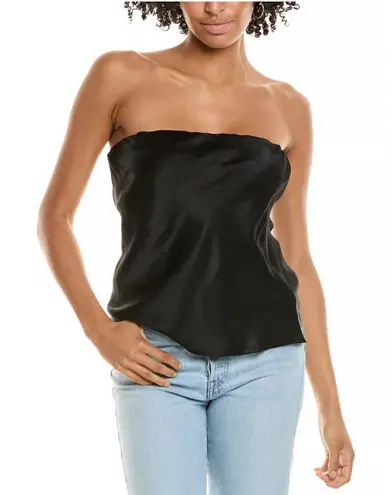 NWT Donni Satiny Tube Top Medium Black Satin Revolve Chic