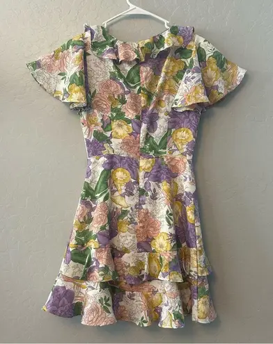 Here Comes the Sun multicolored floral ruffled dress size small