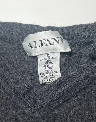 Alfani Gray Sweater Vest I Size Medium I 100% Merino Wool I Made in Italy