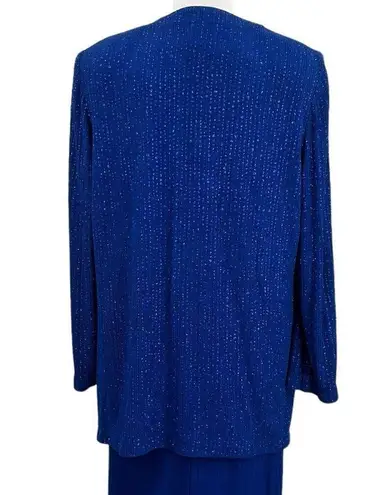 Alex Evenings Deep Royal Blue Glitter Embellished 2-Piece Jacket Gown Size 1200