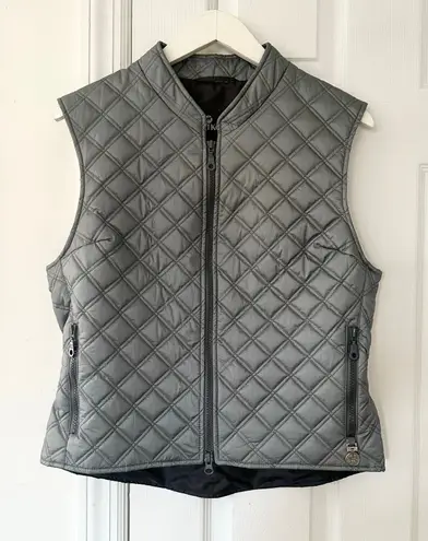 Pikeur Silver Grey Quilted Equestrian Preppy Riding Full Zip Vest Women 10