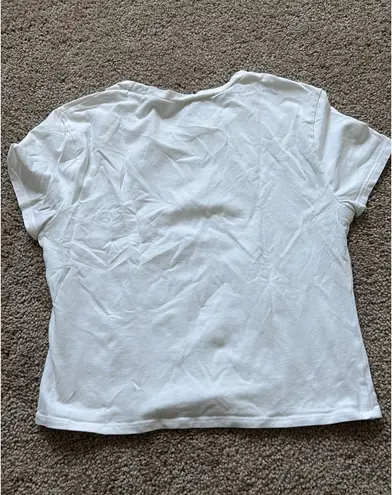 Abercrombie & Fitch Abercrombie White Baby Tee Short Sleeve Essentials Fitted - Image 2