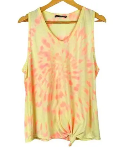 Generation Love Charlotte Tank Top Neon Bright Tie-Dye Tied Knot Scoop Neck M