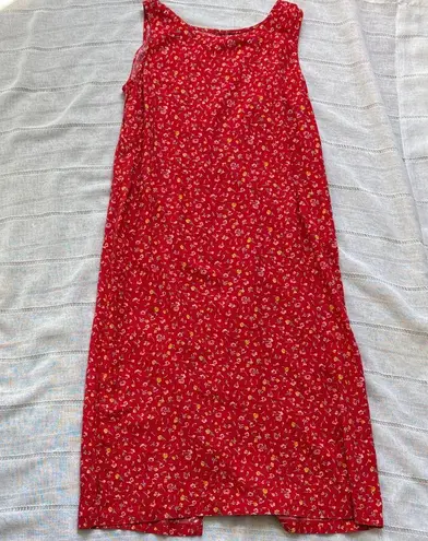 Erika Scarlet Floral Vintage Midi Dress