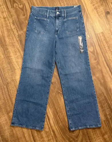 J.Crew NWT‎  Wide-leg patch-pocket full-length jean Sz 33" - Image 1