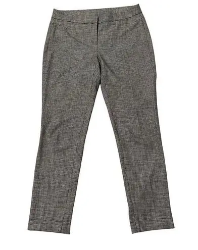 W By Worth Black White Herringbone Pattern Flat Front Cuffed Hem Slacks, Sz 4