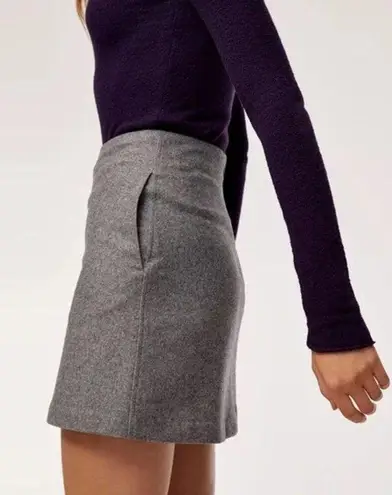 Wilfred Aritzia Essonne Wool Cashmere Blend Mini Skirt Sz 2 Charcoal