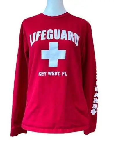 Lifeguard  Key West Florida Red Long Sleeve Shirt