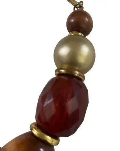 Chunky Bead Choker Necklace Wood Plastic Beads Statement Y2K Costume Jewelry u Gold