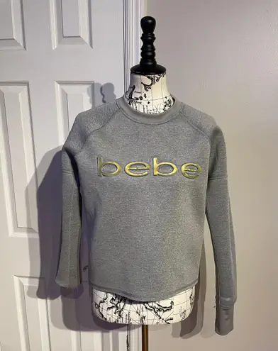 Bebe NWOT  Sport Scuba Crop Sweater Shirt Pullover Active Athletic Fitness Gym Yoga