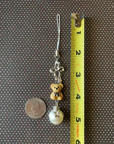 Handmade cute y2k retro teddy bear phone charm/bag accessory/car display/strap🧸🩵