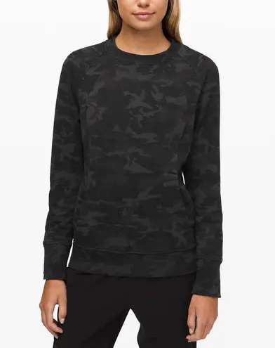 Lululemon Womens Incognito Camo Multi Grey Black Scuba Crew Pullover Sweatshirt