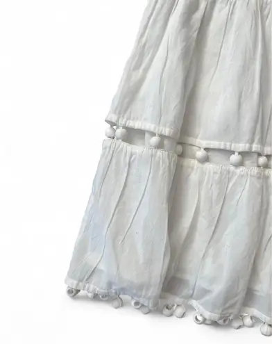 Milly Beaded Cotton Voile Miniskirt