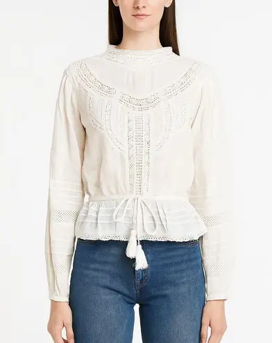 Marea 100% cotton Victorian blouse in off