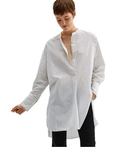 Nili Lotan Loria Tunic Striped Shirt Dress Linen