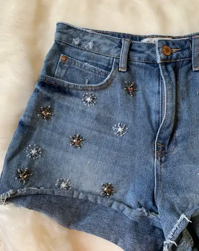 jo&co Denim  Jeweled Jean Shorts 