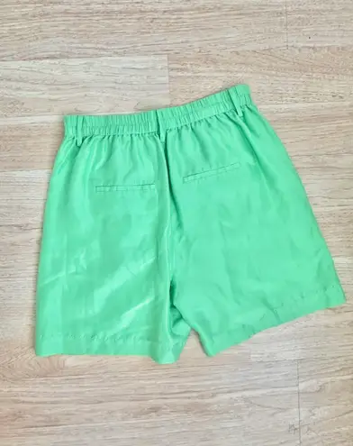 Peppermint minty green Highwaisted Drapey Silk Habotai Short in