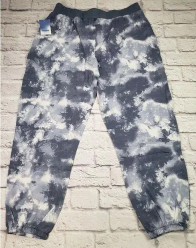 Abound  Womens Slim Fit Baggy Jogger Pants Blue Tie Dye Size Large