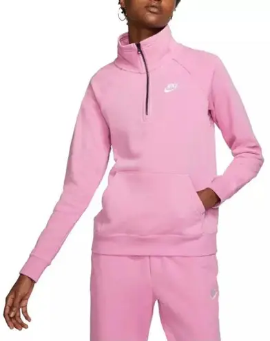 Nike Sportswear Women s Essential Quarter Zip Fleece Pullover Pink Size XS 18 64 Off Retail From Madeline