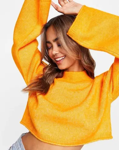 Miss Selfridge Funnel Batwing Crop Sweater in Orange, Size M New w/Tag