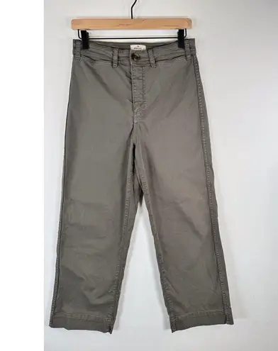 Marine layer Womens Pants Gray Straight High Rise Cropped Stretch Casual Size 4