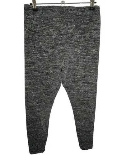 Time and Tru Dark Grey “Fuzzy” Patterned Basic Stretchy Leggings Gray Size L