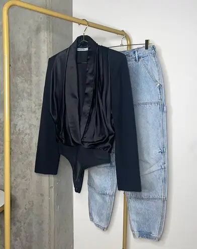 Alexander Wang Blazer Hybrid Bodysuit in Black