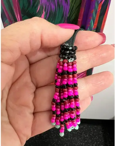 Farm Rio Midnight Leaves Tank Midi Dress Green Pink Tropical Cut Out Tie Waist M