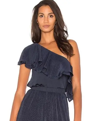 Capulet NEW Revolve Vanessa Navy Ruffle One Shoulder Top, Small, MSRP $158