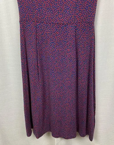 Boden USA Boden Blue&Red Floral Marina Jersey Midi Dress Sz.4R