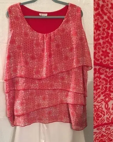 Jaclyn Smith Plus Size 3X Ruffle Front Tee Tank