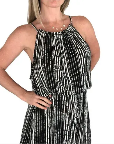 Loft NWT  black and white dress with tie waist