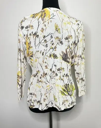 Vintage Reversible Peplum Cottagecore Style Floral Button Front Knit Sweater Size M