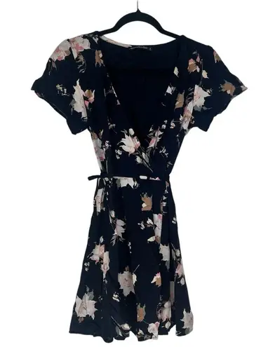 Abercrombie & Fitch Womens  Navy Floral Wrap Dress in Size Small