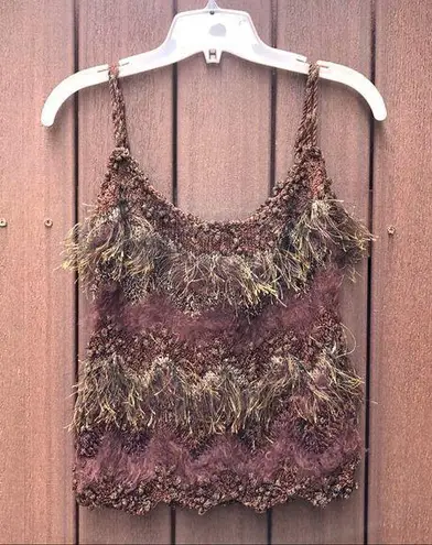 Handknit 🧶 fringe tank top sweater Size undefined