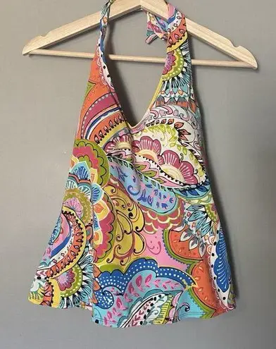 Anne cole  Tankini Womens Size S Small Swim Top Pink Orange Colorful Floral Boho