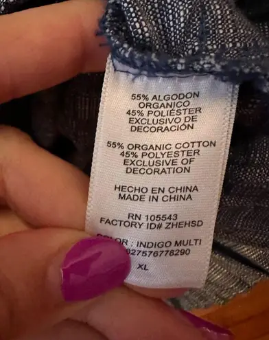 Derek Lam for Design Nation Chambray Cotton Hooded Jacket