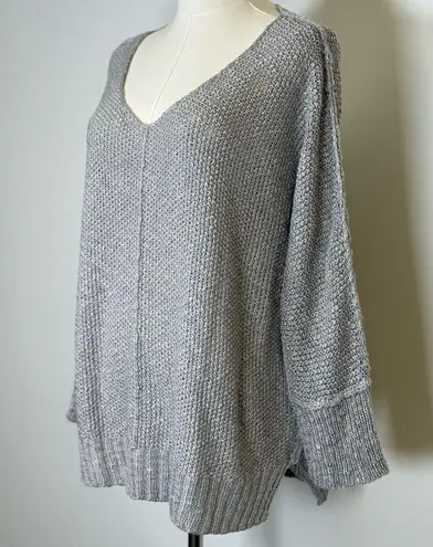 NWT La Miel Soft Gray Knit Oversized Sweater V