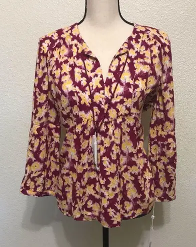 Caslon Marinda Split Neck Floral Blouse