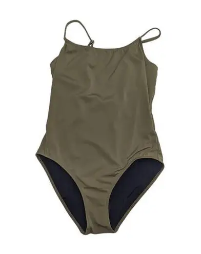 Solid & Striped Nina One Piece Swimsuit Olive Green Swimwear Womens Large Army