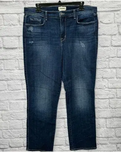 L'Agence Womens Alexia High Rise Cropped Cigarette Jeans Size 33 Dark Stretch