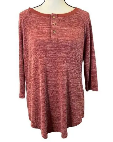 Hocosit Women’s Casual Heather Red Top Size L Size L