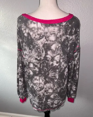Honeyme Tie Dye Ashley Roads Boutique Charcoal Fleece Swearer Size Medium