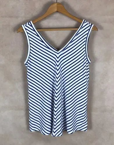 Karen Kane White/Blue Striped Soft Tank Top NEW Size SMALL