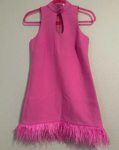Likely Kikka Pink Feather Shift Dress NWOT