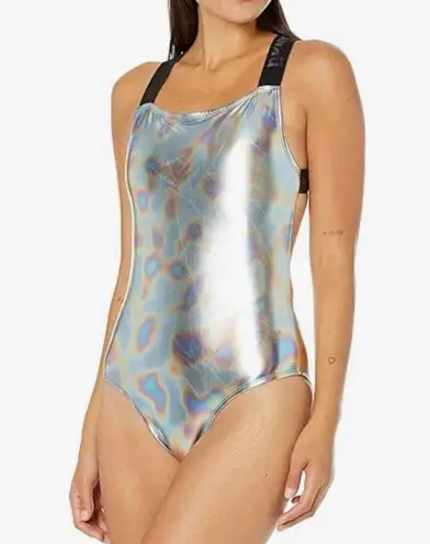 DKNY  Metallic Standard One Piece Scoop Neck Bathing Suit